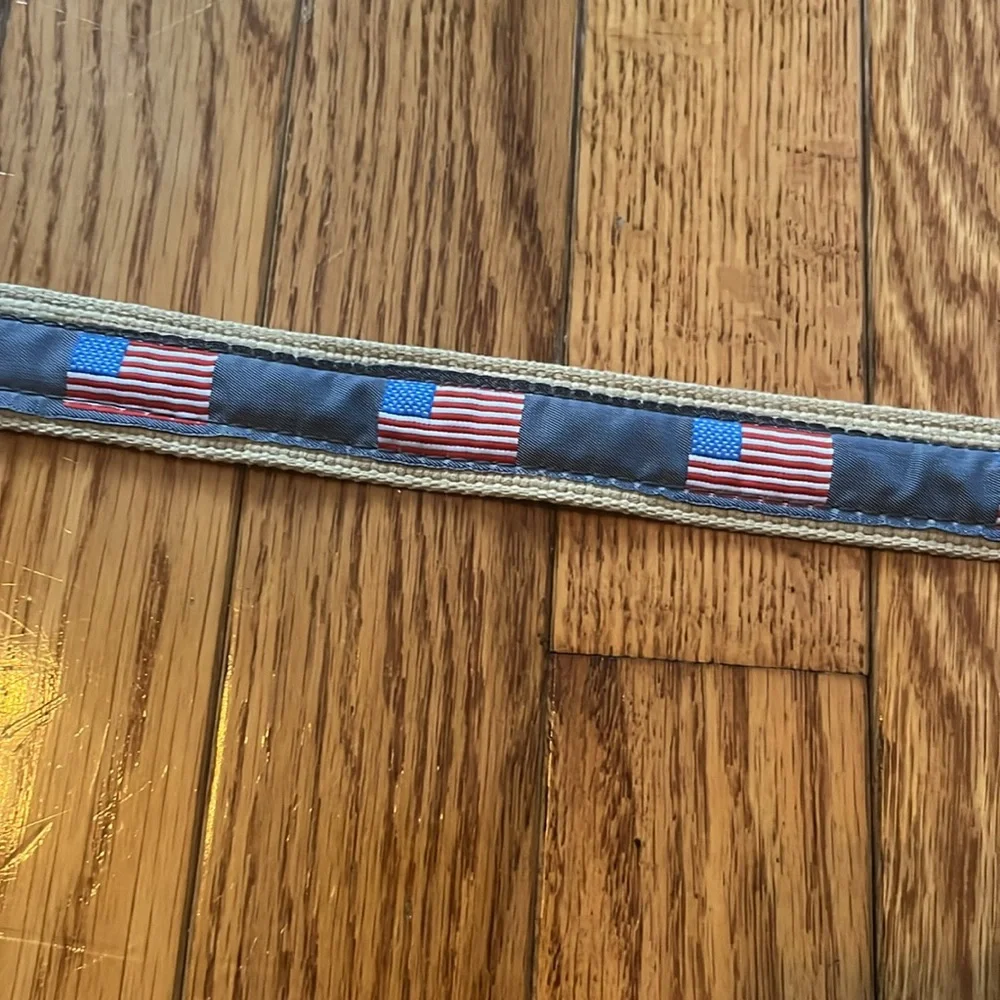 Bean Belts Kids American Flag D-Ring Canvas Webbing Belt Khaki Navy L 6-8‎